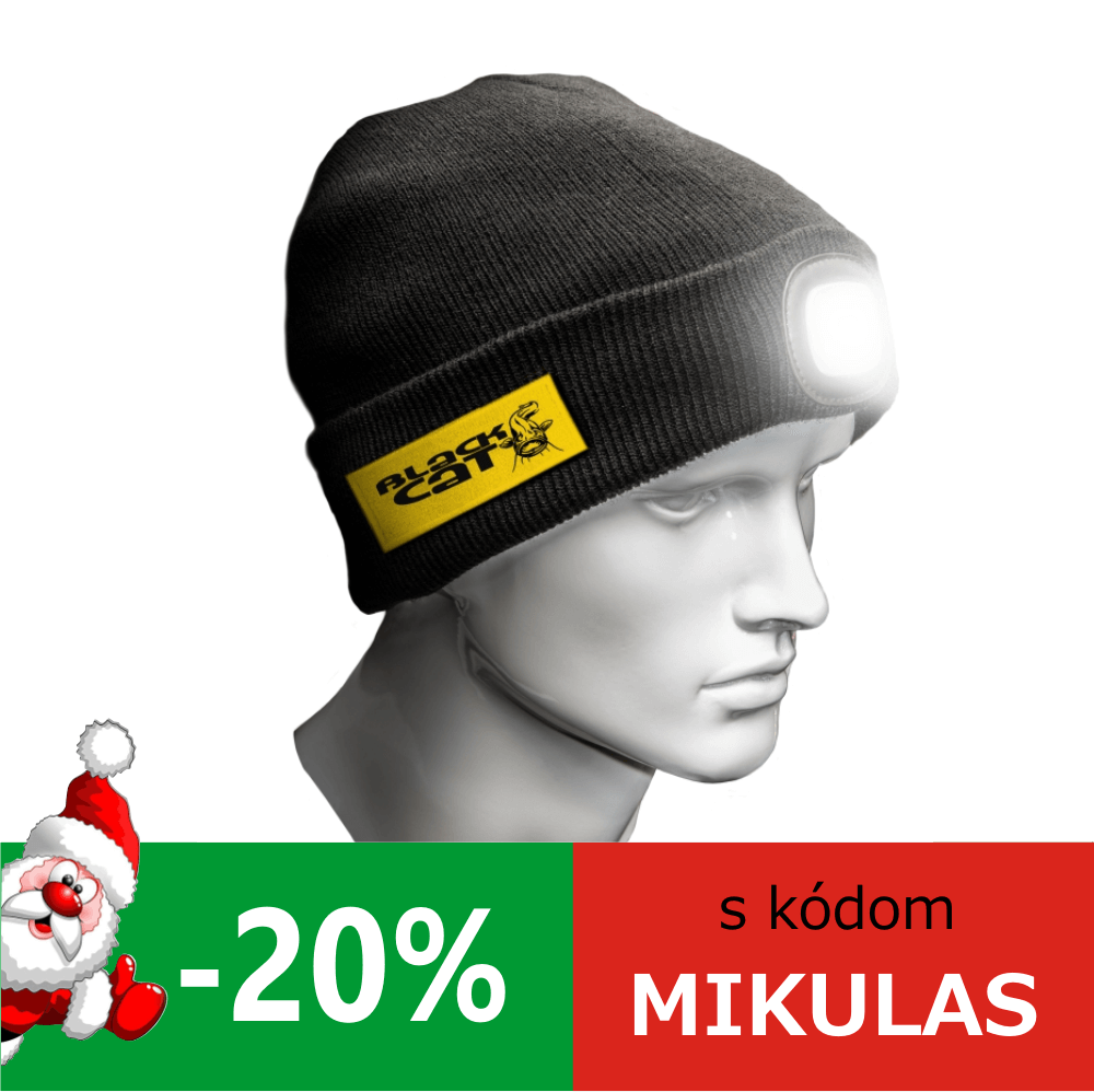 Rybrska iapka so svetlom Black Cat LED Lancer Beanie